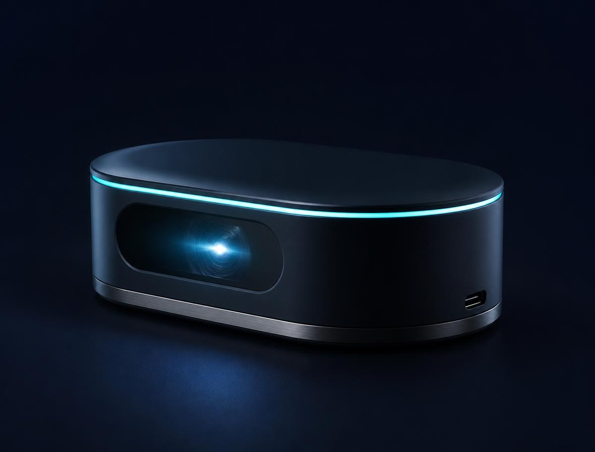 HoloPresent device three-quarter angle view