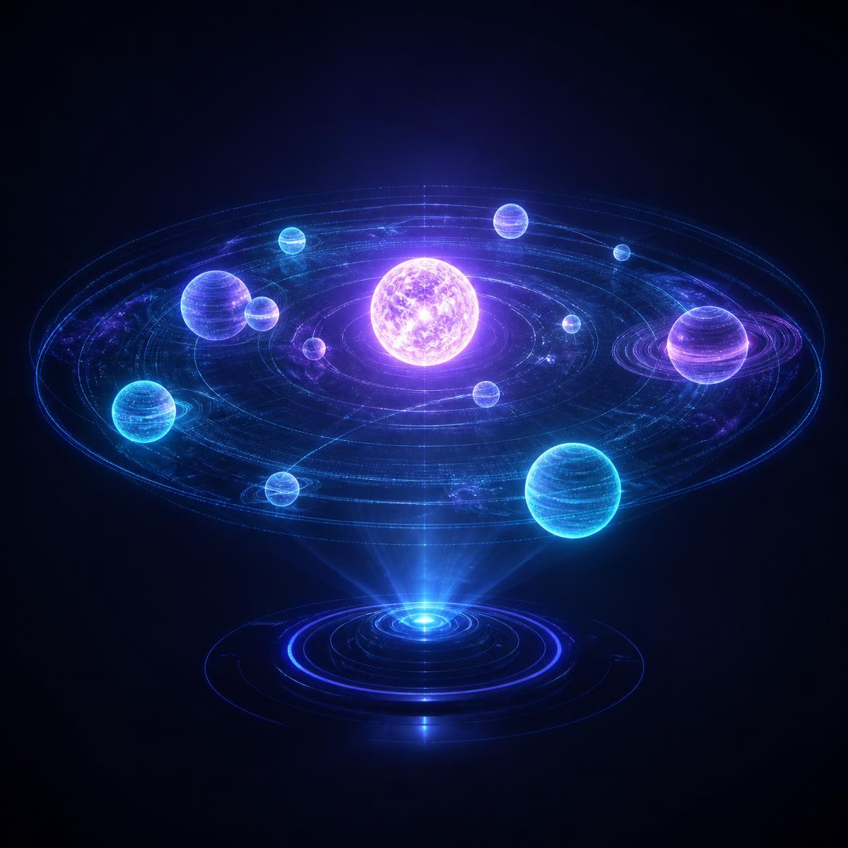 HoloPresent projecting an interactive holographic solar system